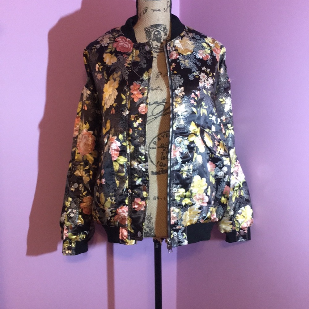 Oversized free people bomber jacket